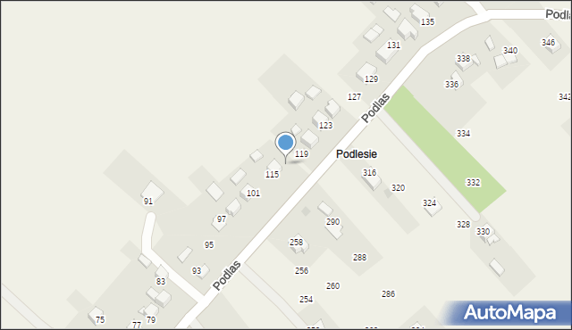 Zalas, Podlas, 117, mapa Zalas