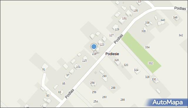 Zalas, Podlas, 119, mapa Zalas