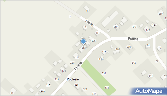 Zalas, Podlas, 131, mapa Zalas