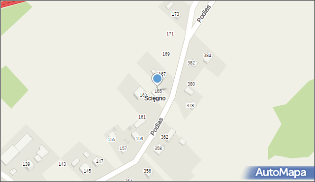 Zalas, Podlas, 165, mapa Zalas