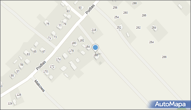 Zalas, Podlas, 186, mapa Zalas