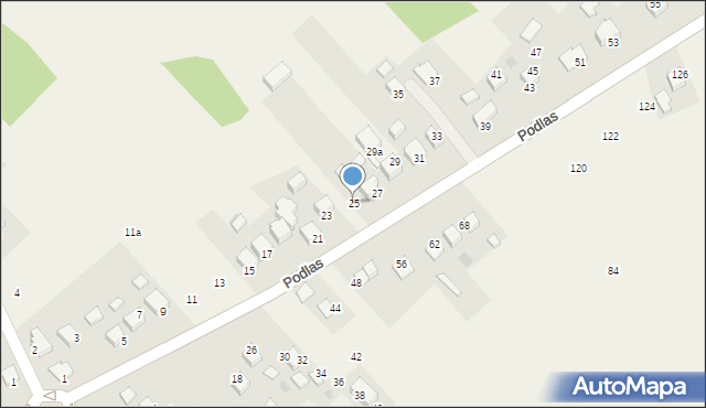 Zalas, Podlas, 25, mapa Zalas