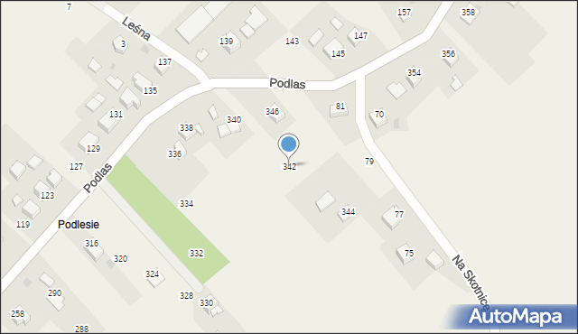 Zalas, Podlas, 342, mapa Zalas