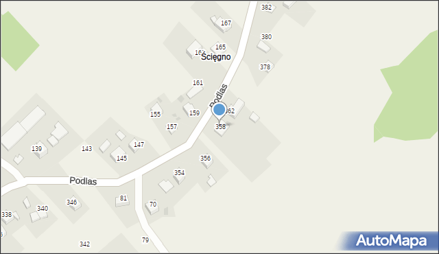 Zalas, Podlas, 358, mapa Zalas