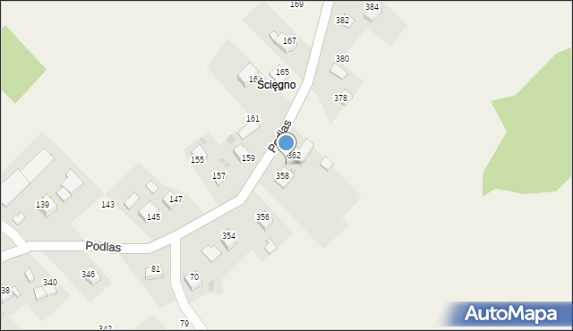 Zalas, Podlas, 360, mapa Zalas