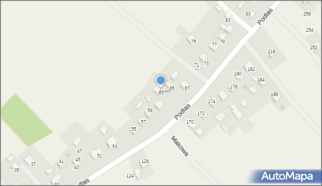 Zalas, Podlas, 63, mapa Zalas