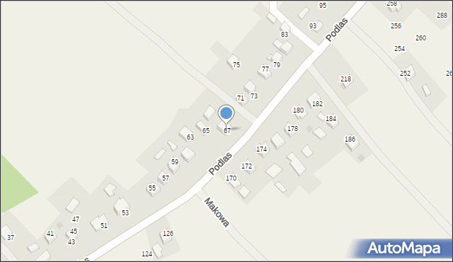 Zalas, Podlas, 67, mapa Zalas