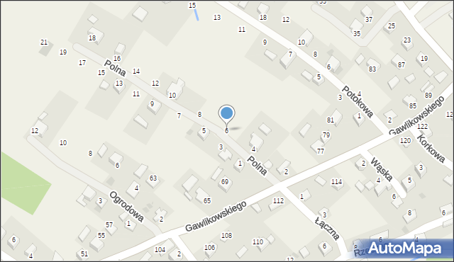 Zalas, Polna, 6, mapa Zalas