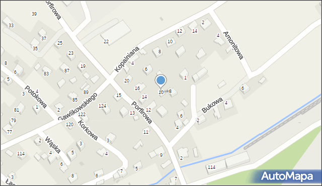 Zalas, Porfirowa, 10, mapa Zalas