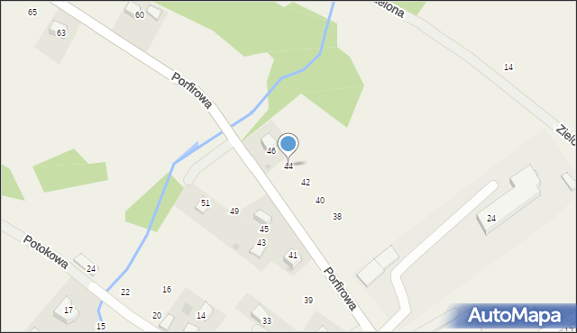 Zalas, Porfirowa, 44, mapa Zalas