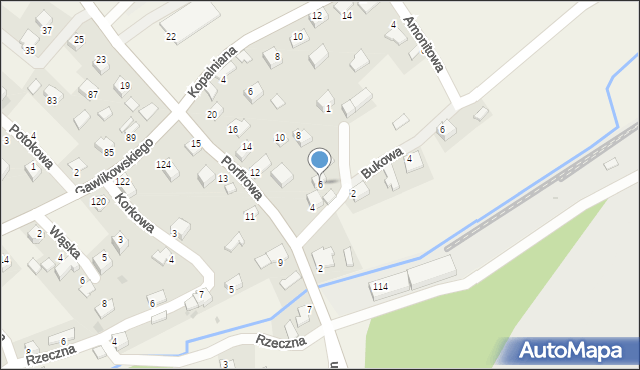 Zalas, Porfirowa, 6, mapa Zalas