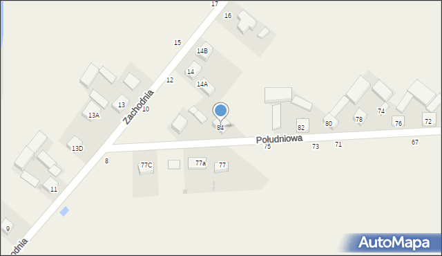 Zalesice, Południowa, 84, mapa Zalesice