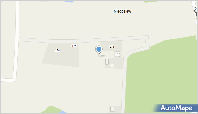 Zalesie, Podleśna, 17a, mapa Zalesie