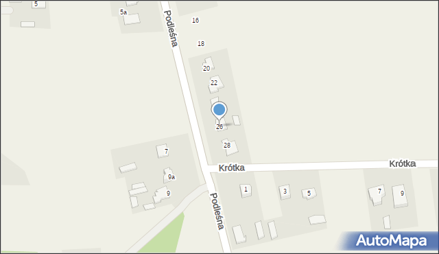 Zalesie, Podleśna, 26, mapa Zalesie