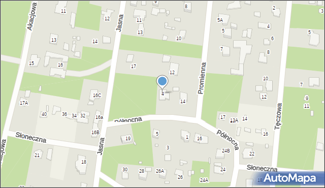 Zalesie Górne, Północna, 4, mapa Zalesie Górne