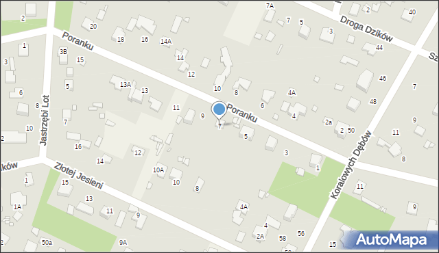 Zalesie Górne, Poranku, 7, mapa Zalesie Górne