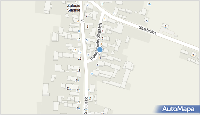 Zalesie Śląskie, Powstańców Śląskich, 5, mapa Zalesie Śląskie