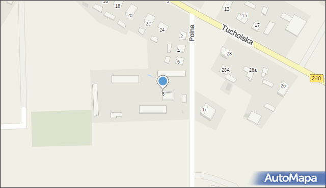 Żalno, Polna, 8, mapa Żalno
