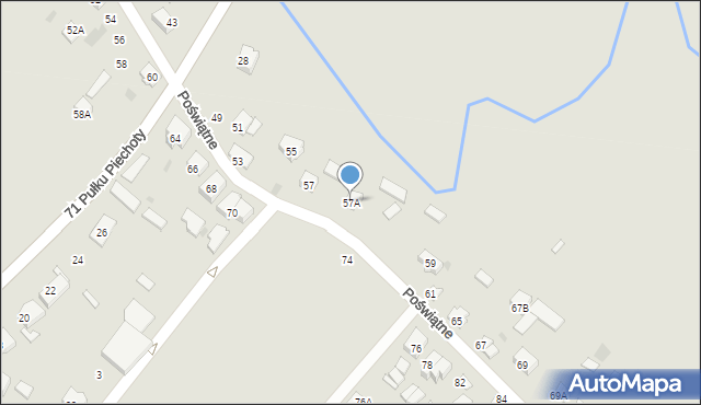 Zambrów, Poświątne, 57A, mapa Zambrów