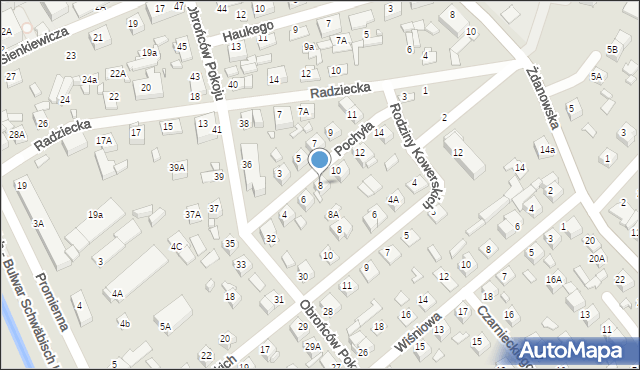 Zamość, Pochyła, 8, mapa Zamościa