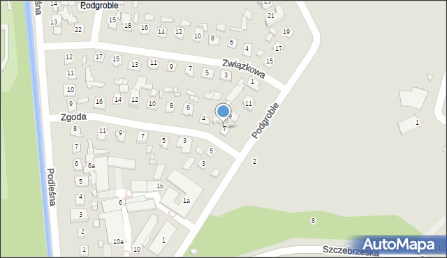 Zamość, Podgroble, 7, mapa Zamościa