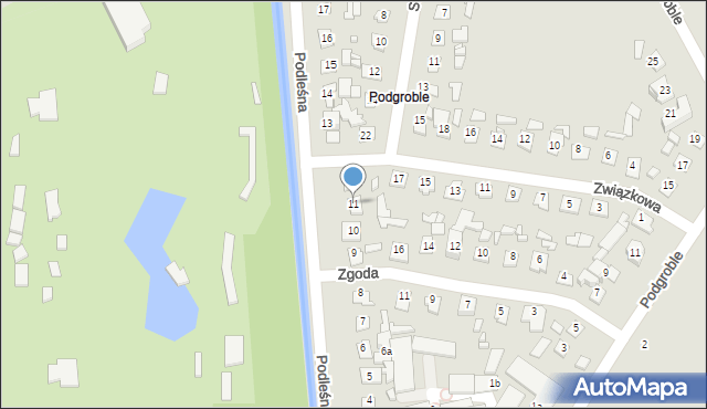 Zamość, Podleśna, 11, mapa Zamościa