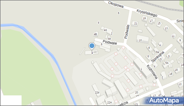 Zamość, Podwale, 4, mapa Zamościa