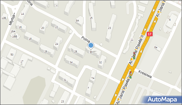 Zamość, Polna, 30, mapa Zamościa