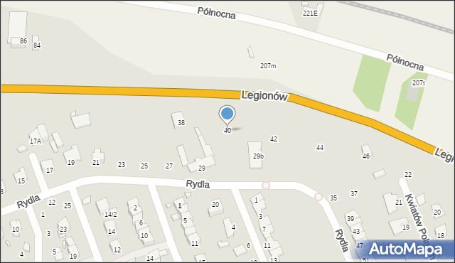 Zamość, Północna, 40, mapa Zamościa