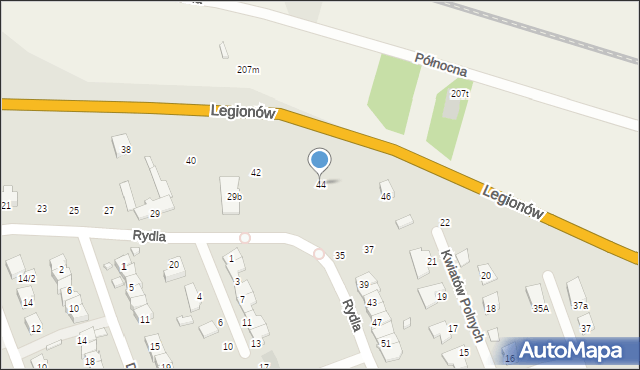 Zamość, Północna, 44, mapa Zamościa