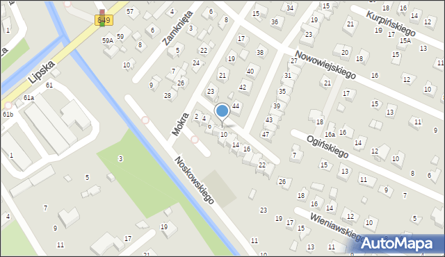 Zamość, Popiełuszki Jerzego, bł. ks., 8, mapa Zamościa