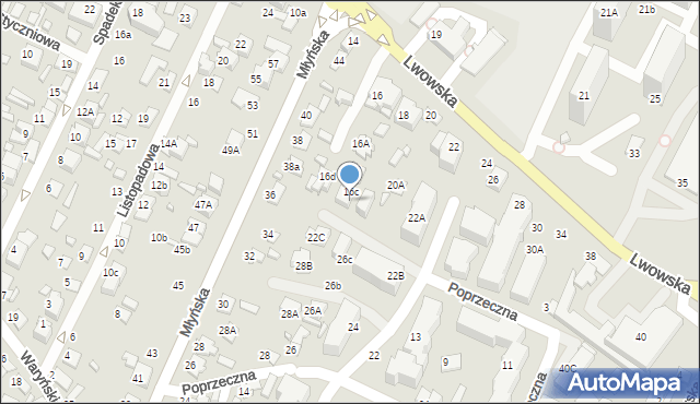 Zamość, Poprzeczna, 28D, mapa Zamościa