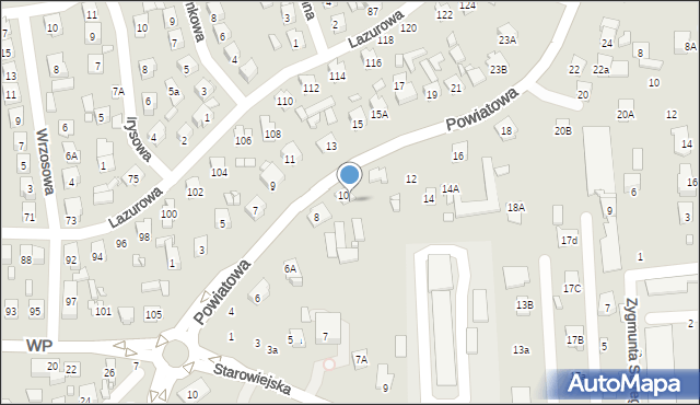 Zamość, Powiatowa, 10A, mapa Zamościa