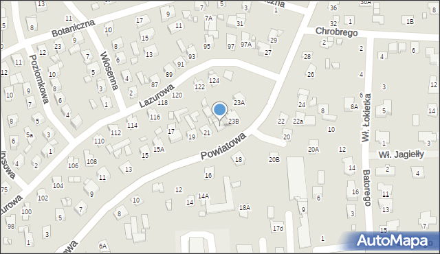 Zamość, Powiatowa, 23C, mapa Zamościa