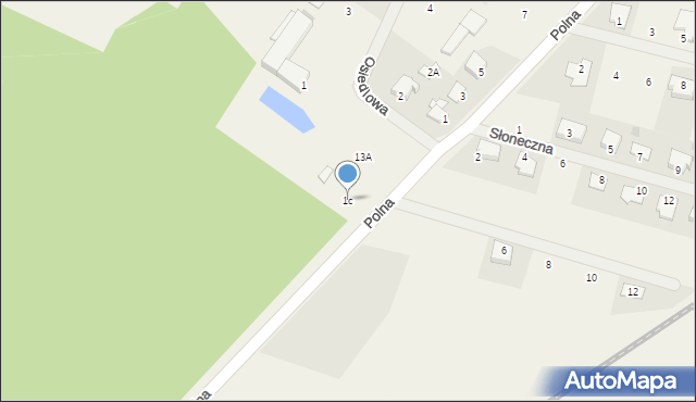 Zamość, Polna, 1c, mapa Zamościa