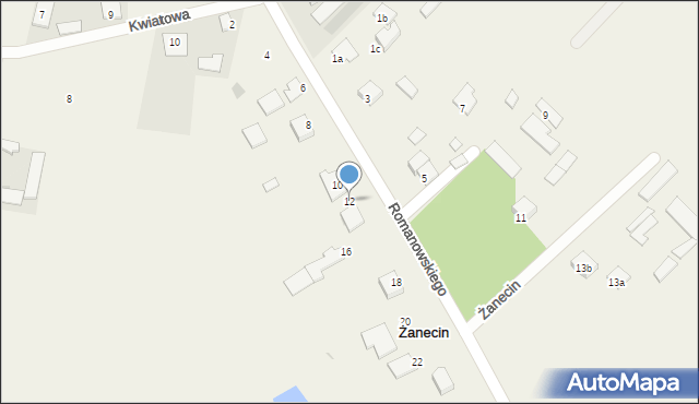 Żanecin, Popiełuszki Jerzego, bł. ks., 12, mapa Żanecin