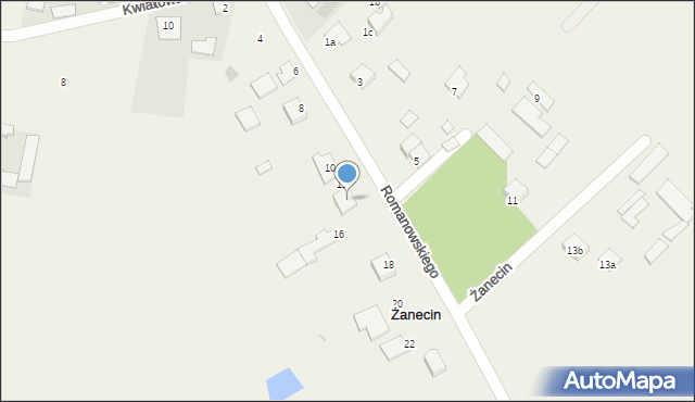 Żanecin, Popiełuszki Jerzego, bł. ks., 20c, mapa Żanecin