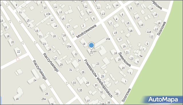 Zaniemyśl, Powstańców Wielkopolskich, 21, mapa Zaniemyśl