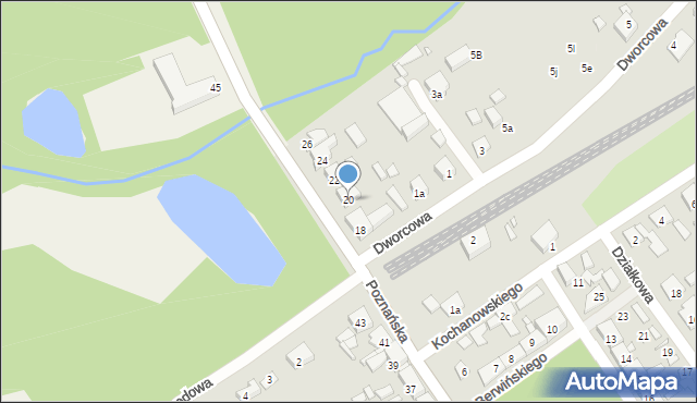 Zaniemyśl, Poznańska, 20, mapa Zaniemyśl