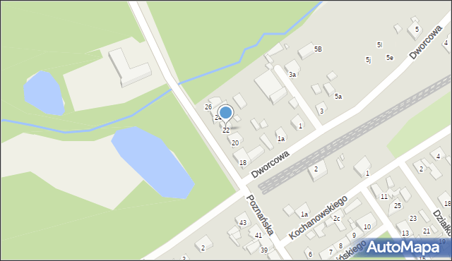Zaniemyśl, Poznańska, 22, mapa Zaniemyśl