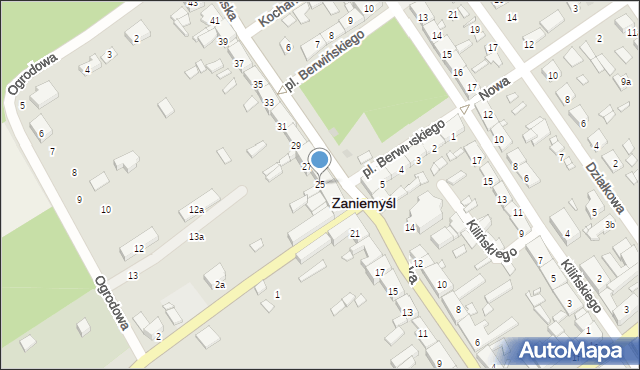 Zaniemyśl, Poznańska, 25, mapa Zaniemyśl