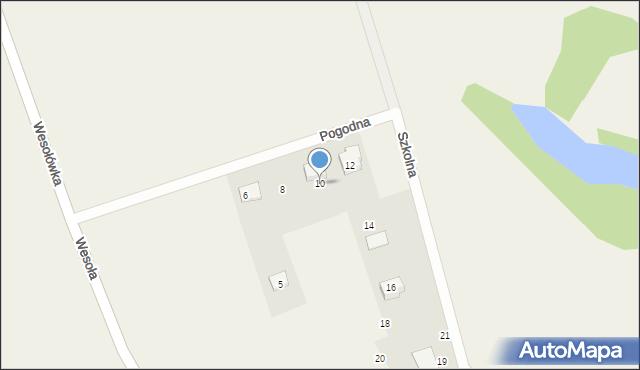 Zaręba, Pogodna, 10, mapa Zaręba