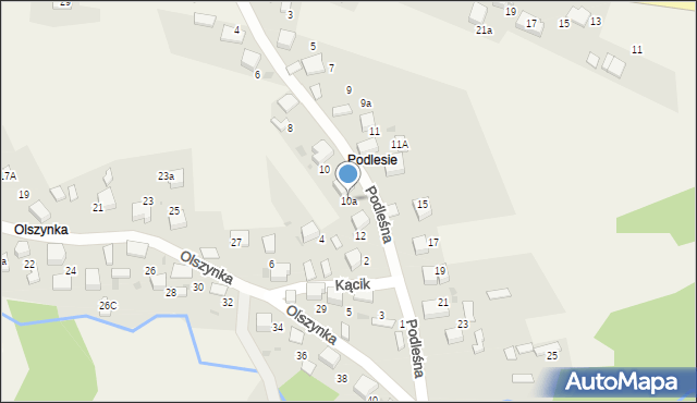 Żarki, Podleśna, 10a, mapa Żarki