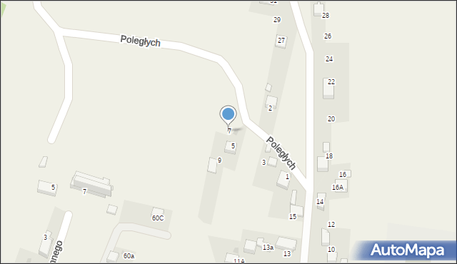 Żarki, Poległych, 7, mapa Żarki
