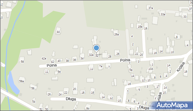 Żarki, Polna, 32, mapa Żarki