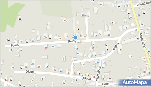 Żarki, Polna, 5, mapa Żarki