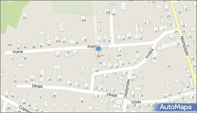 Żarki, Polna, 5a, mapa Żarki
