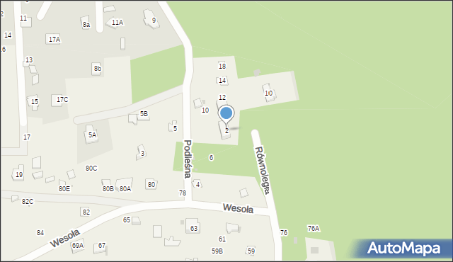 Żarki-Letnisko, Podleśna, 2, mapa Żarki-Letnisko