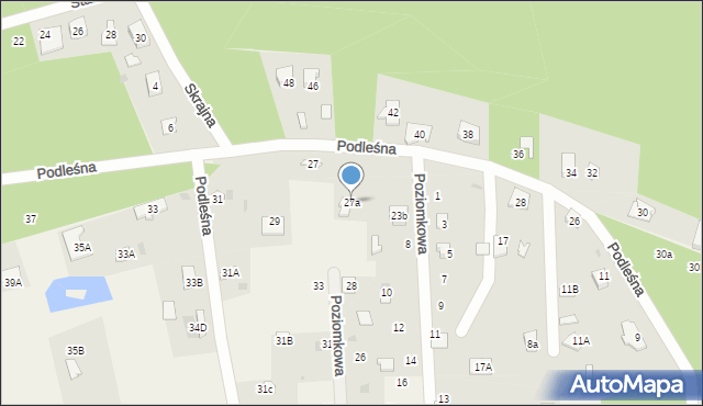 Żarki-Letnisko, Podleśna, 27a, mapa Żarki-Letnisko