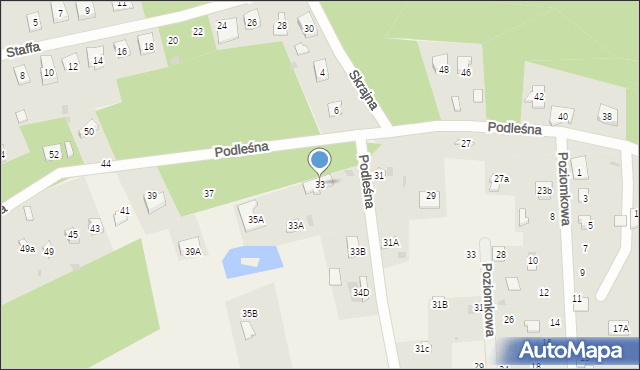 Żarki-Letnisko, Podleśna, 33, mapa Żarki-Letnisko